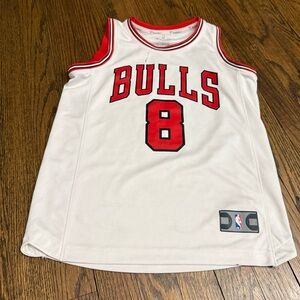 Kids Bulls White and Red Jersey Tank Top